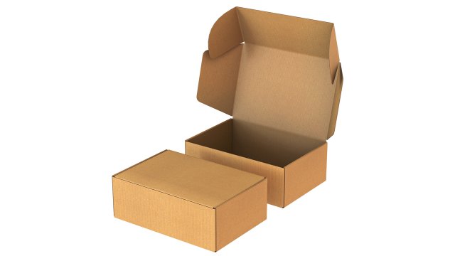 Cardboard Box FEFCO0427 - 001 Model 3D .c4d .max .obj .3ds .fbx .stl .blend 