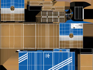 Caixa de sapatos Adidas 001 Modelo 3D