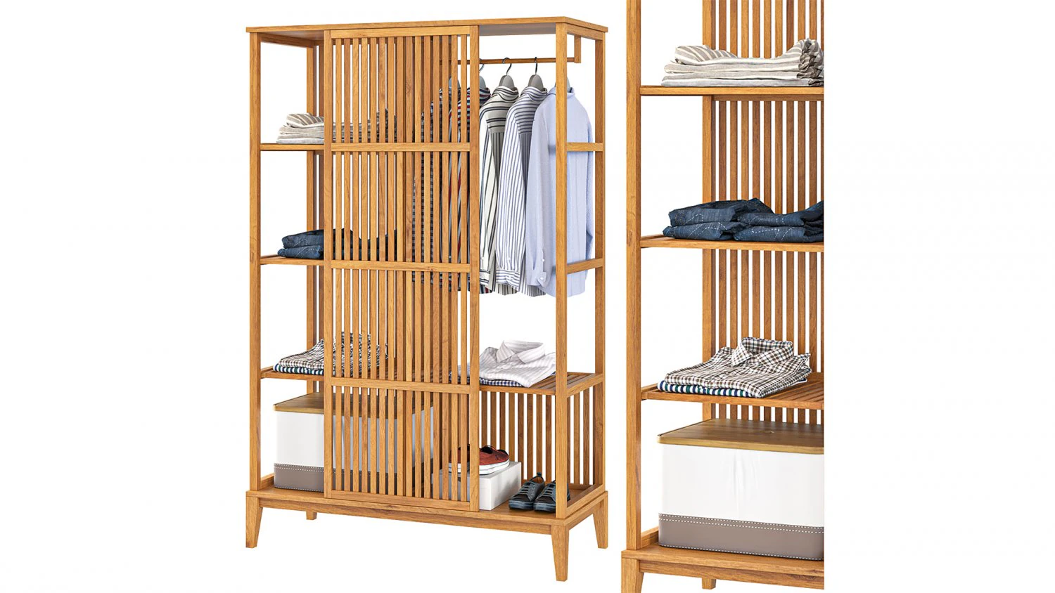 IKEA NORDKISA Kleiderschrank  Bambus 3D Modell in Schlafzimmer 425603 |  3DExport
