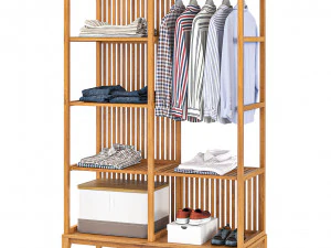 IKEA NORDKISA Kleiderschrank  Bambus 3D Modell in Schlafzimmer 425603 |  3DExport
