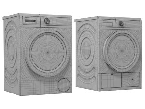 Bosch 800 Series Washing Machine and Dryer - Bosch WAT28402UC - Bosch WTG865H4UC Model 3D