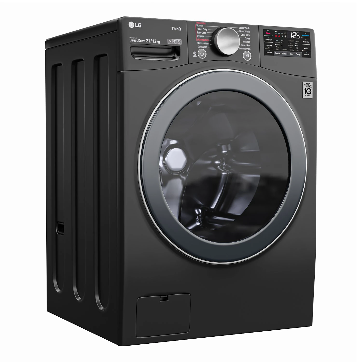 LG Washing Machines FHD2112STB 3D Model .c4d .max .obj .3ds .fbx .stl .blend 