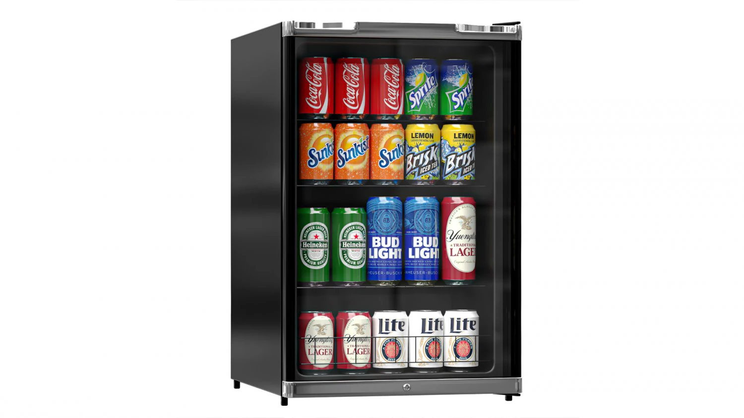 Can Beverage Refrigerator - Mini Fridge 3D Model .c4d .max .obj .3ds .fbx .stl .blend