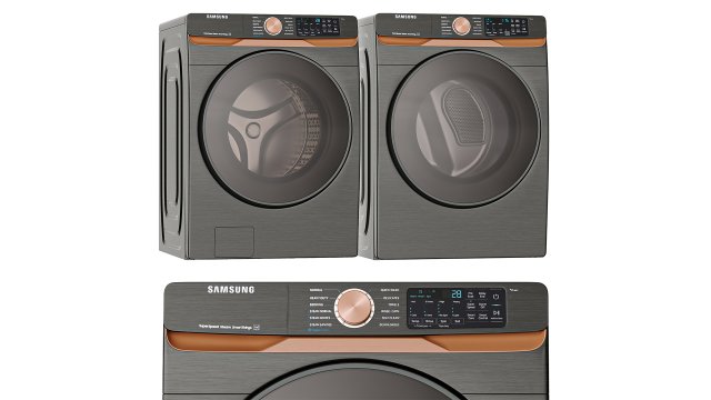 Samsung Washing Machines and Dryer- WF50BG8300AVUS - DVE50BG8300VA3 3D Model .c4d .max .obj .3ds .fbx .stl .blend 