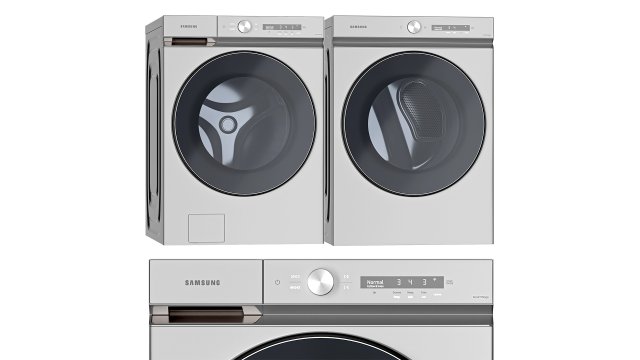 Samsung Washing Machines and Dryer- WF53BB8700ATUS - DVE53BB8700TA3 3D Model .c4d .max .obj .3ds .fbx .stl .blend 