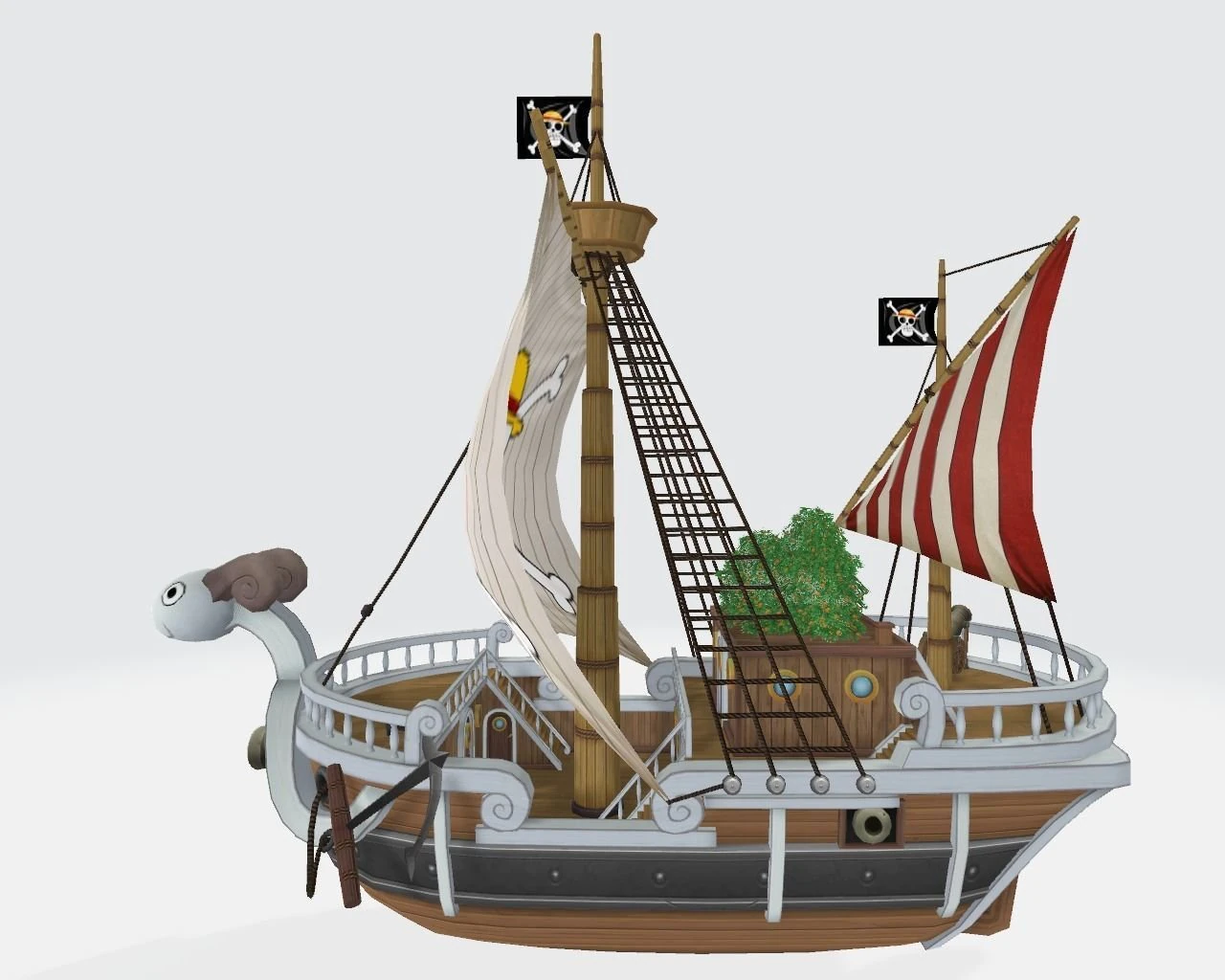 one pcece going merry ship sailboat anime 3D Model .c4d .max .obj .3ds .fbx .stl .blend 