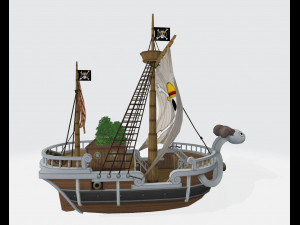 one pcece going merry ship sailboat anime 3Dモデル