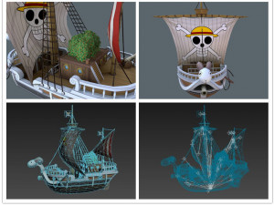 one pcece going merry ship sailboat anime 3Dモデル