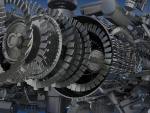 My0071 airplane aircraft engine 3D Model