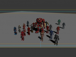 iron man collection of 19 robot models Modelo 3D