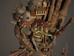 howl s moving castle japanese anime 3D Model