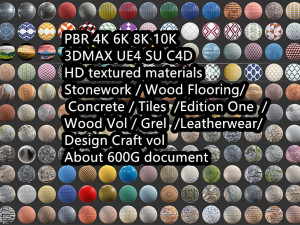 tens of thousands of materials textured about 600g CG Textures