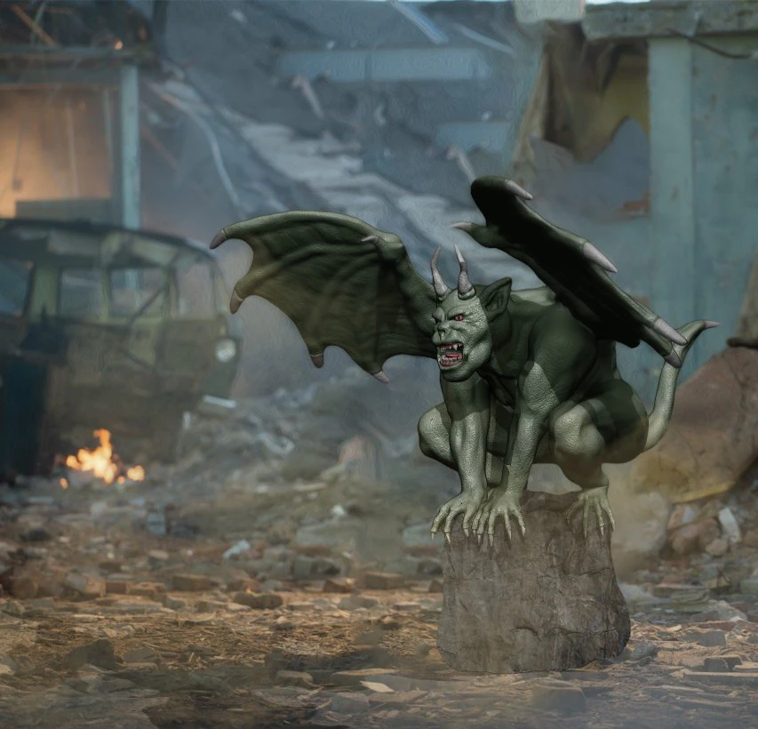 gargoyle 3D Model .c4d .max .obj .3ds .fbx .stl .blend