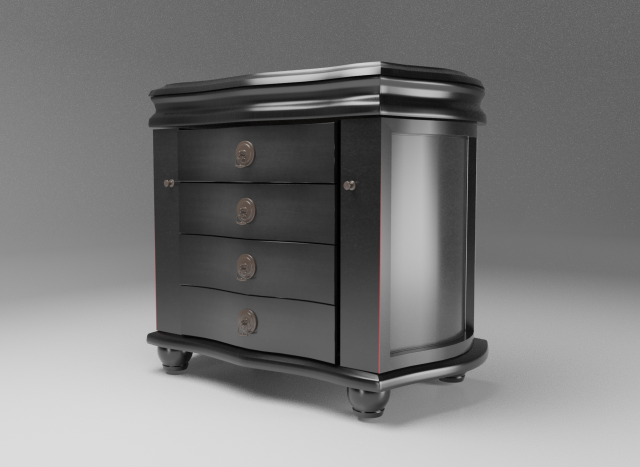 jewelry cupboard mirror Model 3D .c4d .max .obj .3ds .fbx .stl .blend 