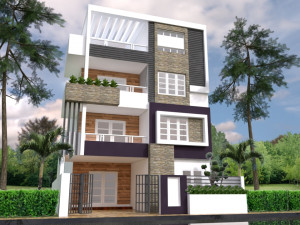 modern residential building 3D 모델