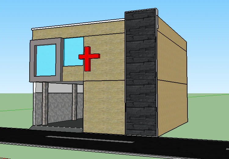 hospital 3d elevation 3D Model .c4d .max .obj .3ds .fbx .stl .blend 