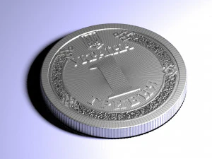 one ukrainian hryvnia 3D Model