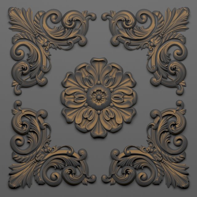 decorative plaster 46 Model 3D .c4d .max .obj .3ds .fbx .stl .blend 