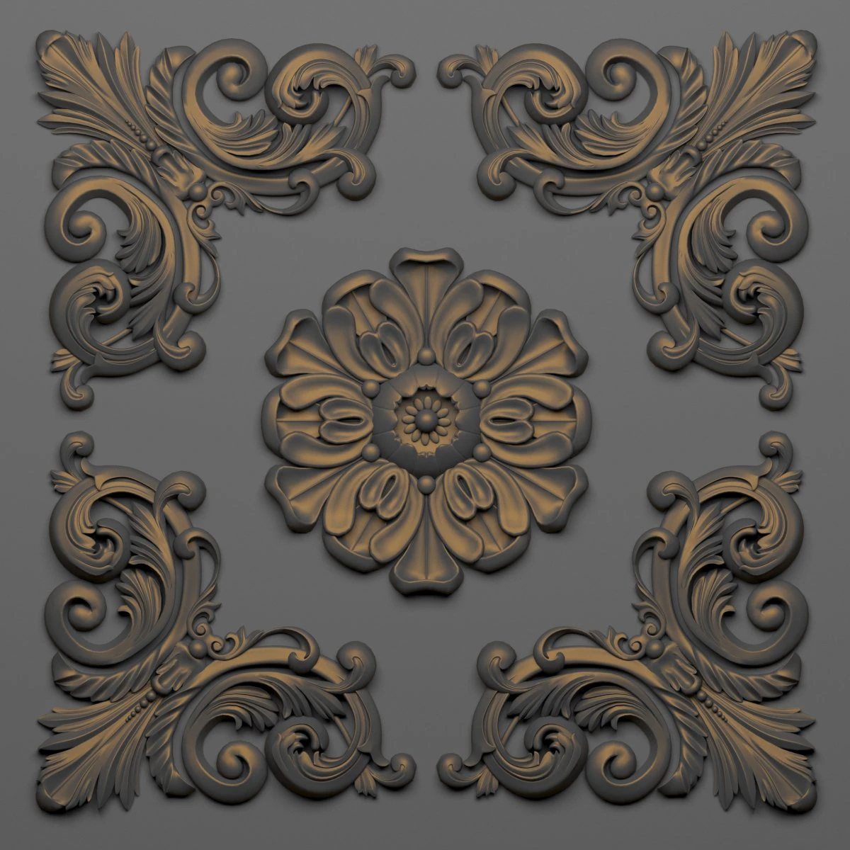 decorative plaster 46 3D Model .c4d .max .obj .3ds .fbx .stl .blend