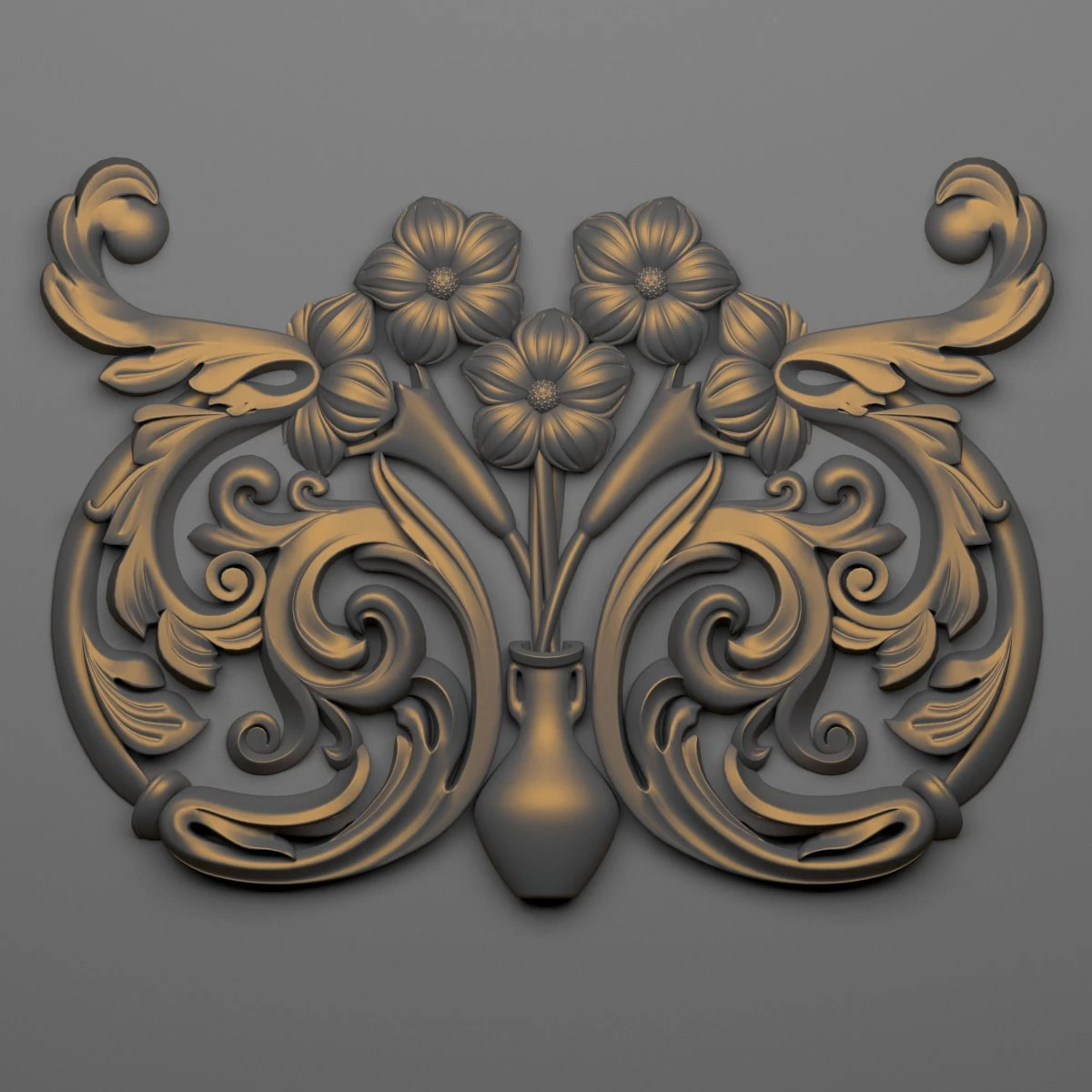 decorative plaster 68 3D Model .c4d .max .obj .3ds .fbx .stl .blend 