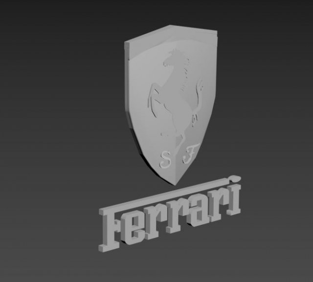 ferrari logo emblem 3D Model .c4d .max .obj .3ds .fbx .stl .blend 
