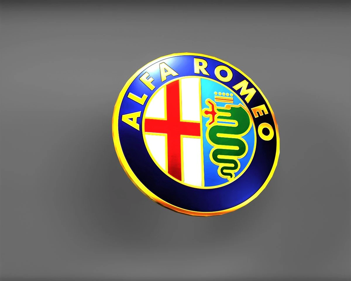 alfa romeo logo emblem 3D Model .c4d .max .obj .3ds .fbx .stl .blend