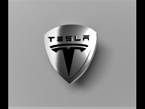 tesla motors logo emblem 3D Model