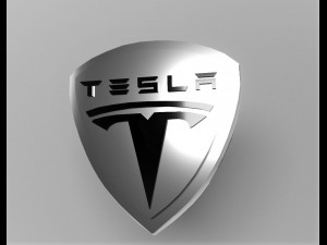 tesla motors logo emblem 3D Model