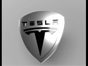 tesla motors logo emblem 3D Model