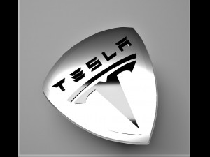 tesla motors logo emblem 3D Model