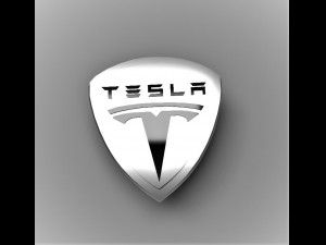 tesla motors logo emblem 3D Model