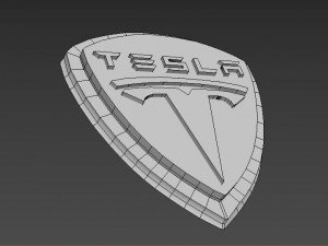 tesla motors logo emblem 3D Model
