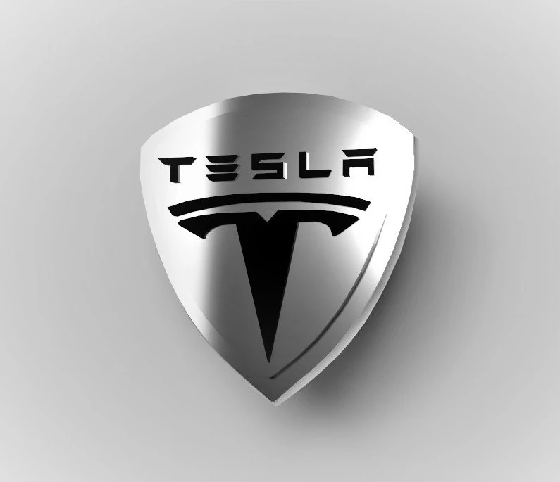 tesla motors logo emblem 3D Model .c4d .max .obj .3ds .fbx .stl .blend 