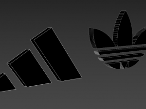 Adidas 3d logo emblem 3D Модель