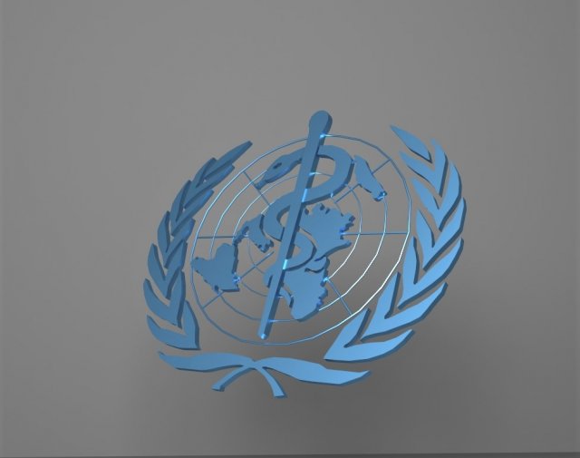 world health organization logo emblem Modelo 3D .c4d .max .obj .3ds .fbx .stl .blend 