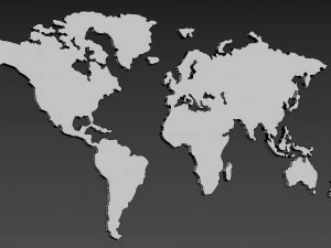 World map 3d logo emblem 3D Model