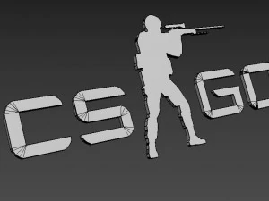 cs go 3d logo emblem 3D Model