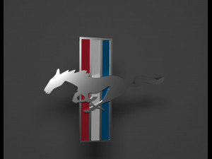 mustang 3d logo emblem 3D Model