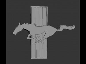 mustang 3d logo emblem 3D Model