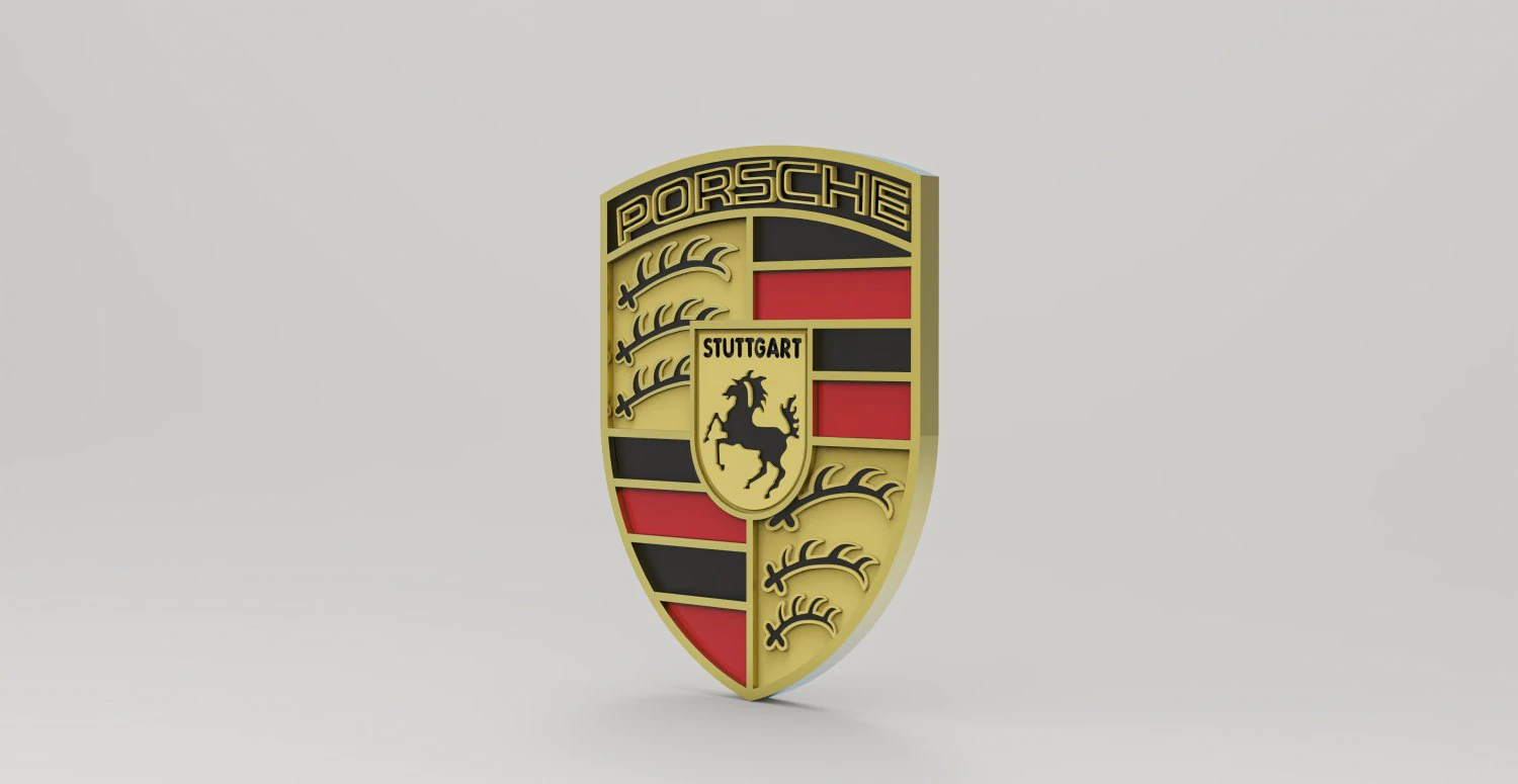 Porsche logo emblem- Porsche 3d logo emblem 3D Model .c4d .max .obj .3ds .fbx .stl .blend 