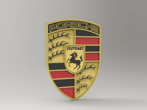 Porsche logo emblem- Porsche 3d logo emblem 3D Model