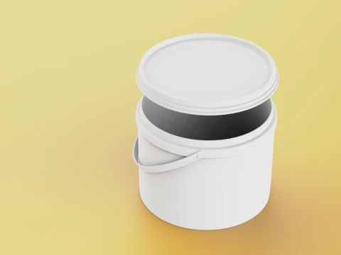 Yogurt Bottle 5000 gr -Plastic Bucket yogurt -Empty Bottle 3D Model