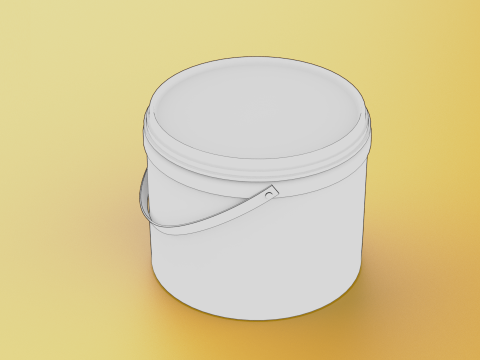Yogurt Bottle 5000 gr -Plastic Bucket yogurt -Empty Bottle 3D-Modell