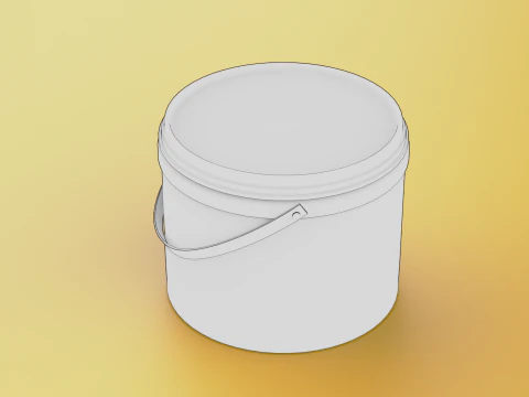 Yogurt Bottle 5000 gr -Plastic Bucket yogurt -Empty Bottle 3D Model