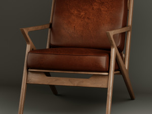modern leather chair 01 3D Model