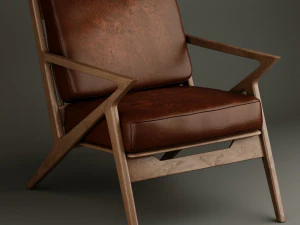 modern leather chair 01 3D Model