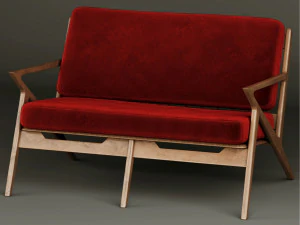 moderne fluwelen meubelset 3D Model