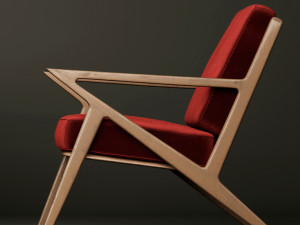 modern velvet furniture set Model 3D