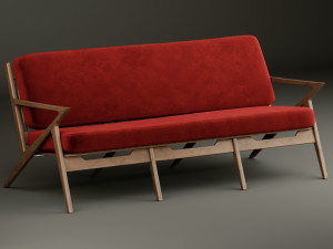 modern velvet furniture set Model 3D