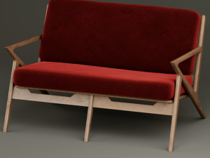 modern velvet furniture 2 person 01 3Dモデル